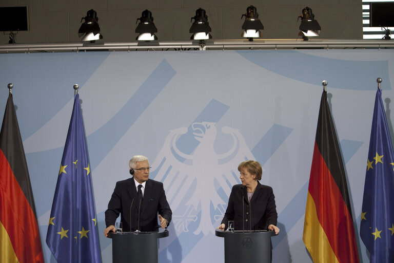 Nuotrauka 7: President of the European Parliament Jerzy Buzek meets German Chancellor