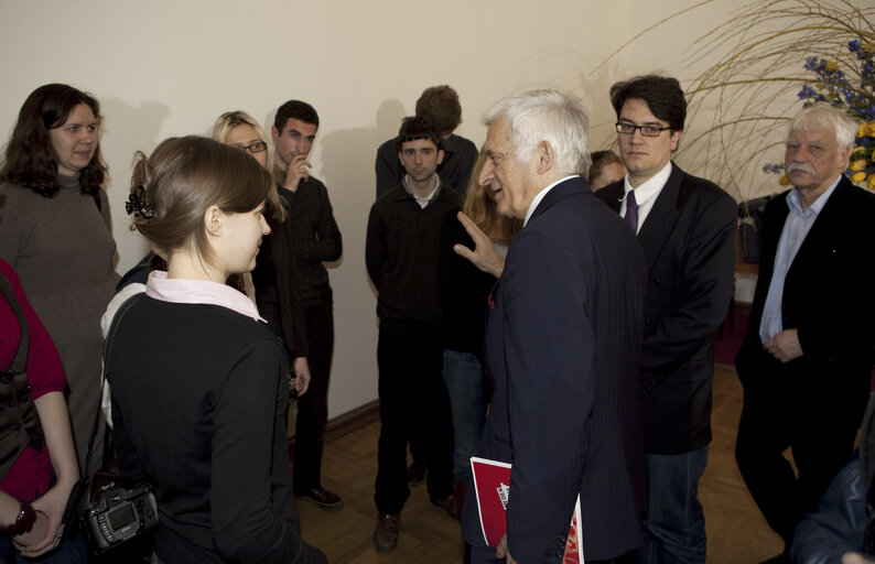 Nuotrauka 28: President of the European Parliament Jerzy Buzek visits Humboldt University, Berlin