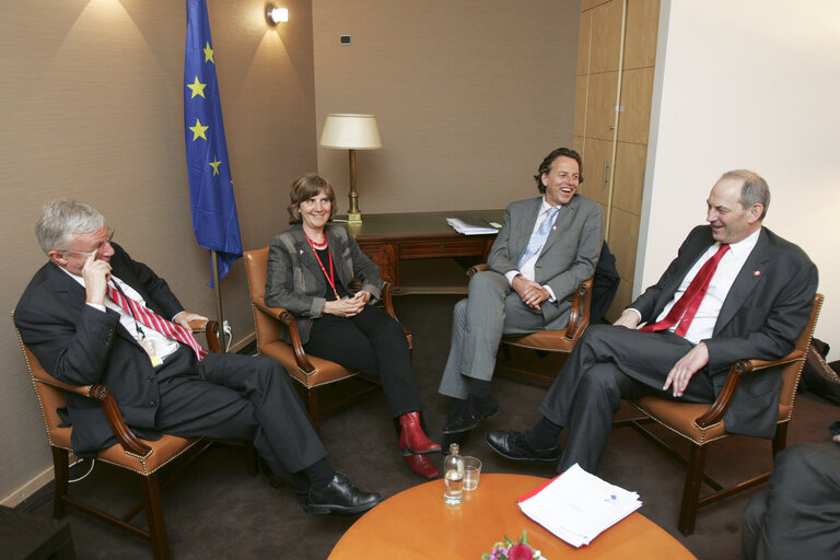 Dutch MEPs receive Job COHEN , leader of the Dutch Labour Party, and Tom DE BRUIJN, Permanent Representative of the Netherlands to the EU