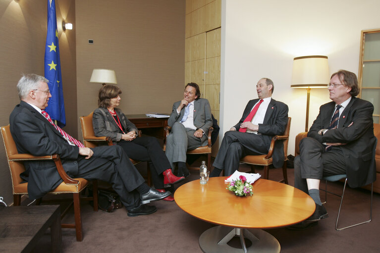 Dutch MEPs receive Job COHEN , leader of the Dutch Labour Party, and Tom DE BRUIJN, Permanent Representative of the Netherlands to the EU