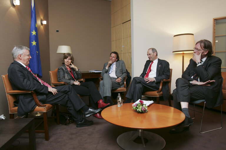 Dutch MEPs receive Job COHEN , leader of the Dutch Labour Party, and Tom DE BRUIJN, Permanent Representative of the Netherlands to the EU