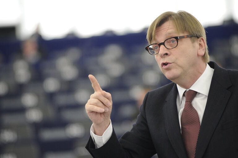 Photo 1 : Plenary session in Strasbourg - Review of the Belgian presidency of the Council - Council and Commission statements