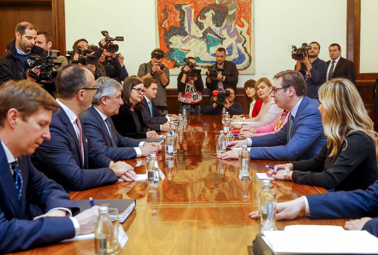 Fotografija 4: Official visit of the President of the European Parliament to Serbia.Bilateral meeting with the President of the Republic of Serbia, Mr Aleksandar VUCIC