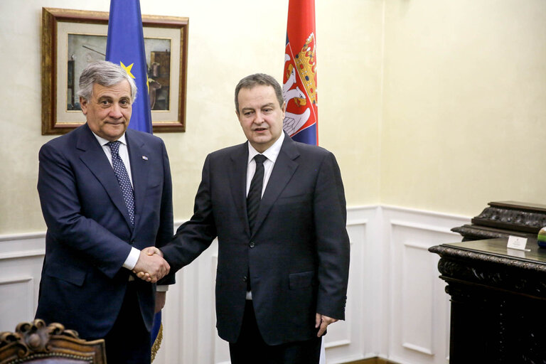 Fotografija 13: Official visit of the President of the European Parliament to Serbia.Meeting with the First Deputy Prime Minister and Minister of Foreign Affairs, Mr Ivica DACIC