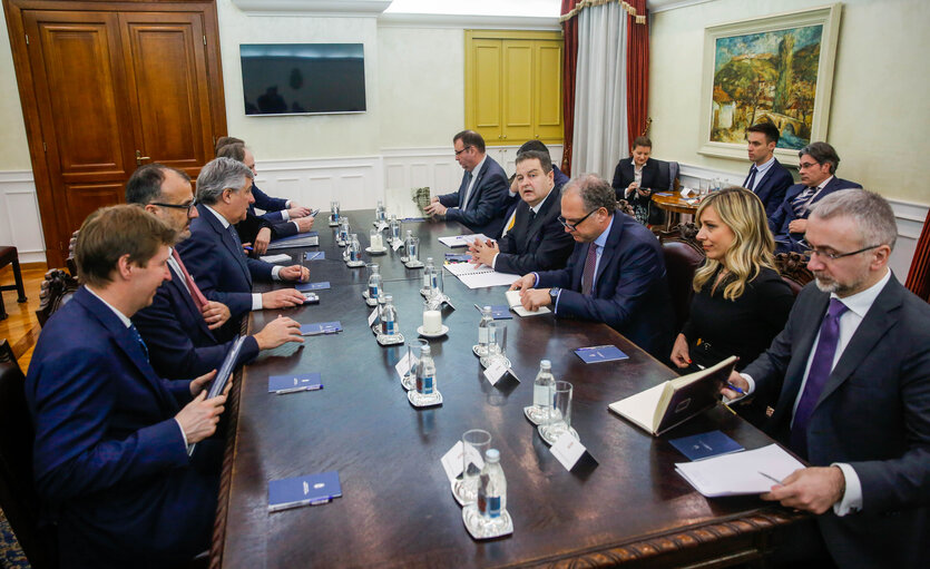 Nuotrauka 2: Official visit of the President of the European Parliament to Serbia.Meeting with the First Deputy Prime Minister and Minister of Foreign Affairs, Mr Ivica DACIC