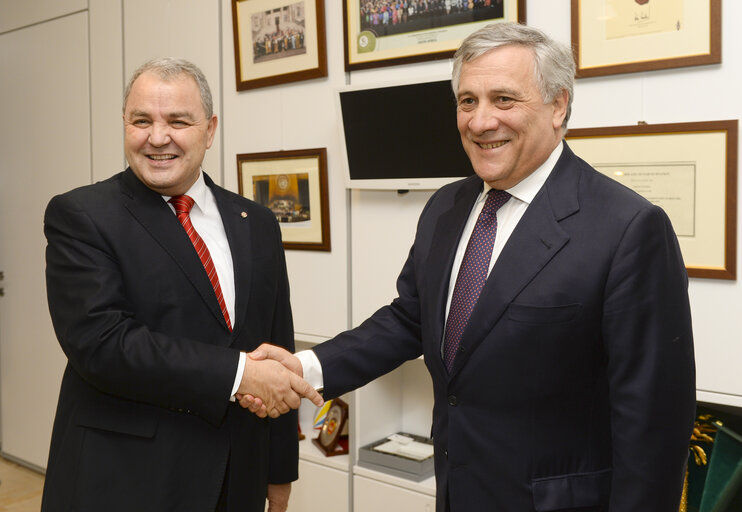 Φωτογραφία 8: President of the European Parliament, Antonio Tajani meets with Maltese Speaker of the House of Representatives Angelo Farrugia at Parliament in Malta on February 2.