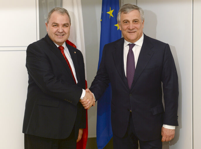 Φωτογραφία 9: President of the European Parliament, Antonio Tajani meets with Maltese Speaker of the House of Representatives Angelo Farrugia at Parliament in Malta on February 2.