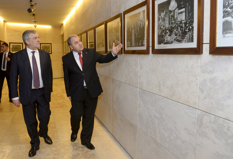 Φωτογραφία 4: President of the European Parliament, Antonio Tajani meets with Maltese Speaker of the House of Representatives Angelo Farrugia at Parliament in Malta on February 2.