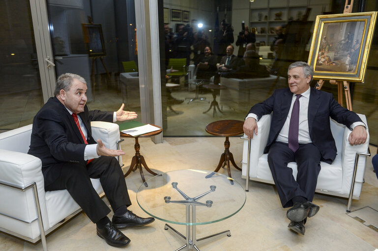 Φωτογραφία 6: President of the European Parliament, Antonio Tajani meets with Maltese Speaker of the House of Representatives Angelo Farrugia at Parliament in Malta on February 2.