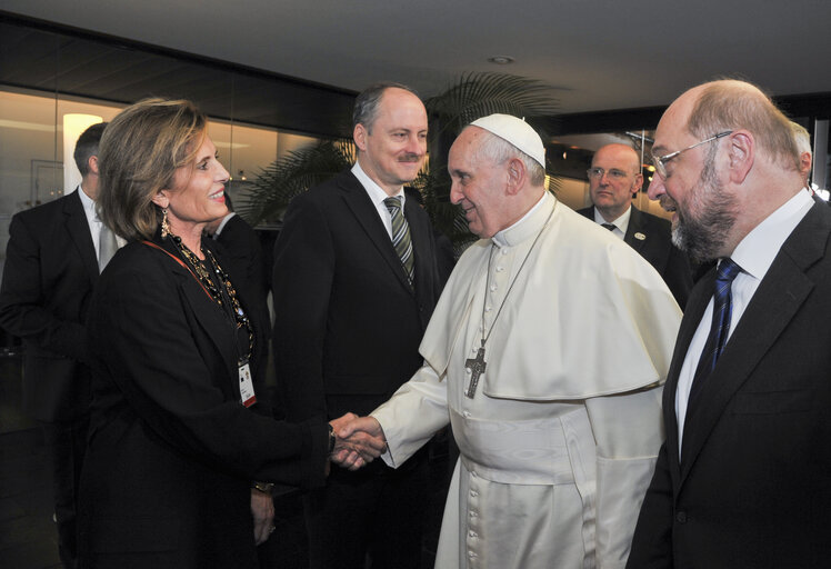 Official visit of his Holiness Pope Francis at the European Parliament in Strasbourg