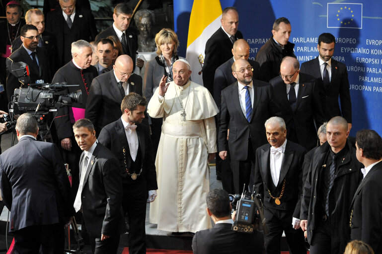 Suriet 2: Official visit of His Holiness Pope Francis to the European Parliament in Strasbourg