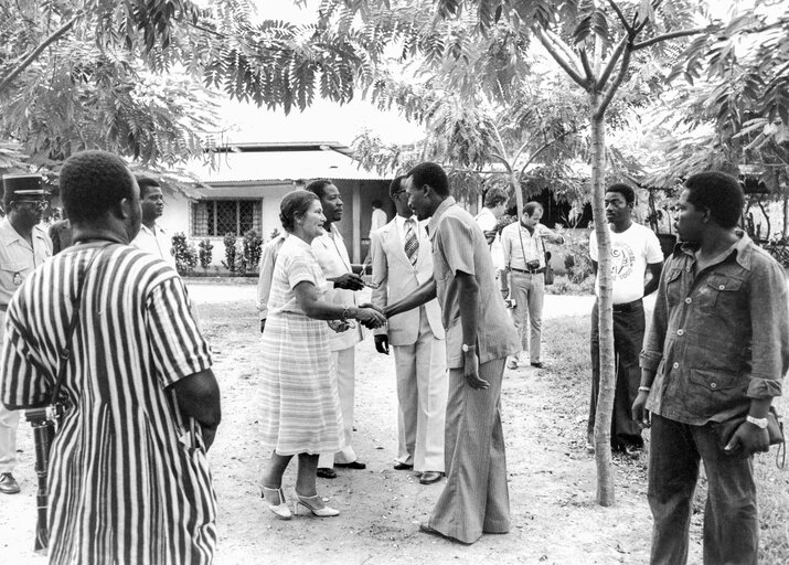 VEIL Simone meeting local officials in Lome on the 31st of October 1979`