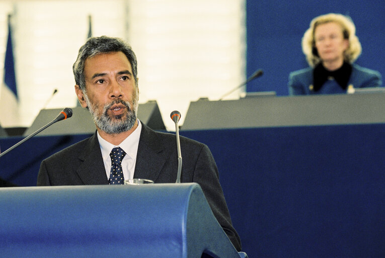 Foto 13: Sakharov Prize 1999: Plenary Session with Sakharov's winner Jose Alexandre Xanana GUSMAO