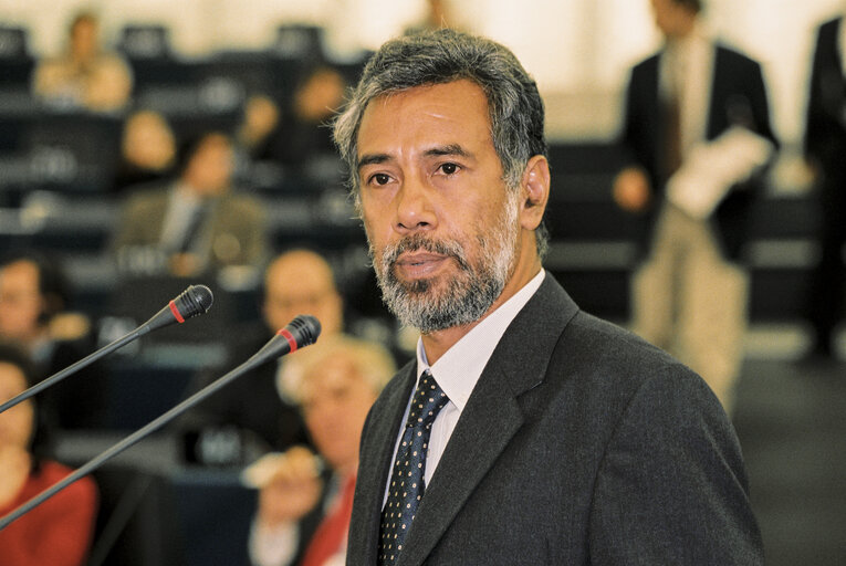 Fotografija 14: Sakharov Prize 1999: Plenary Session with Sakharov's winner Jose Alexandre Xanana GUSMAO