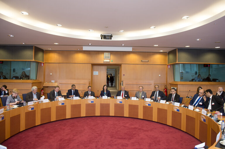 Foto 1: Joint meeting with the President of the Assembly of the Representatives of the People of Tunisia and Political Group Chairs of the European Parliament and Tunisian Parliament