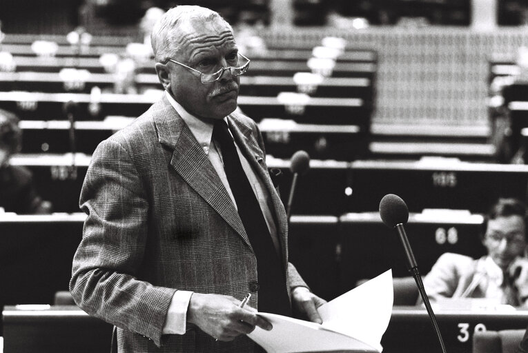 The MEP Cornelis BERKHOUWER during a session in Strasbourg in May 1980.