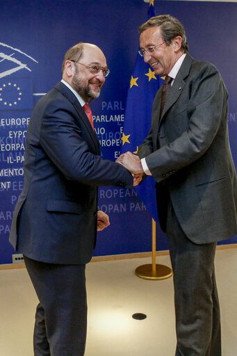 Martin SCHULZ - EP President meets with Gianfranco FINI, former President of the Italian Chamber of Deputies