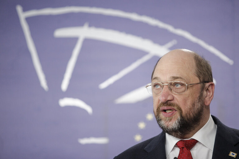 Press point with Martin SCHULZ - EP President on the 'banking union'