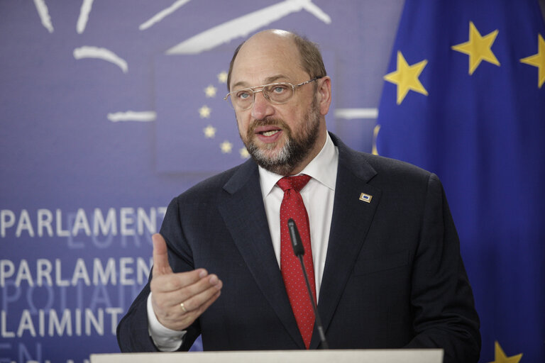 Press point with Martin SCHULZ - EP President on the 'banking union'