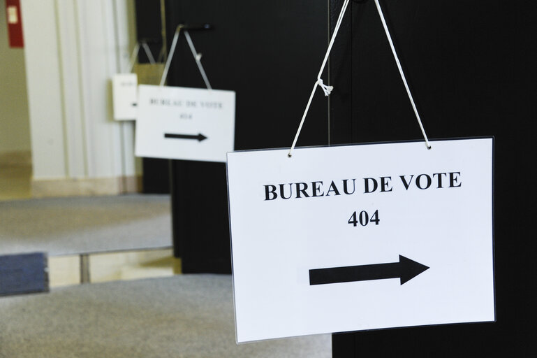 Foto 23: Municipal elections 2014 in Strasbourg. Polling station