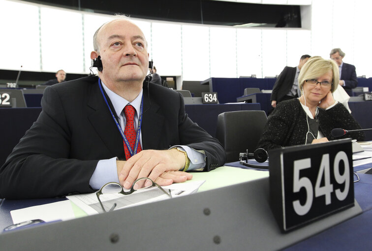 Vincenzo IOVINE during the vote at the plenary session