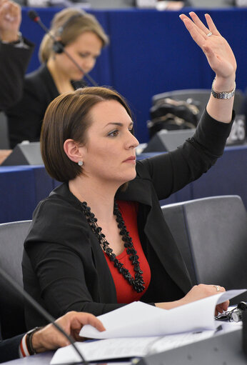 Sandra PETROVIC JAKOVINA during a Plenary week 16 2014 in Strasbourg