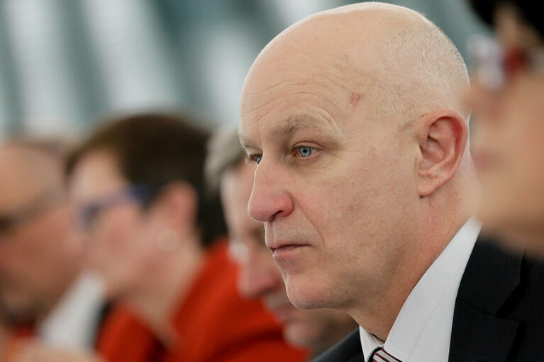 Fotografija 1: Peter SKINNER in plenary during the vote