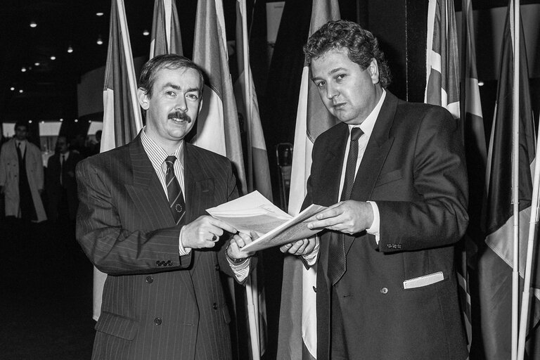 Wayne DAVID with a guest at the EP in Strasbourg.