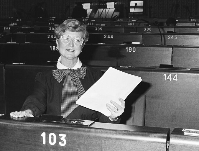 Portrait of MEP Beata Ann BROOKES during the plenary session in Strasbourg