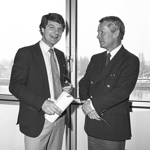 Portrait of MEP's Kent KIRK and Claus TOKSVIG at the EP in Strasbourg.