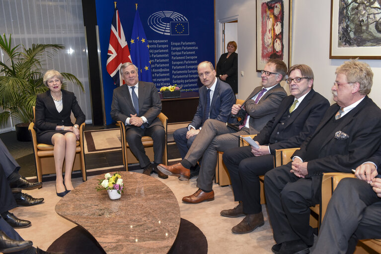 Photo 1 : Antonio TAJANI, EP President meets with Theresa MAY, British Prime Minister