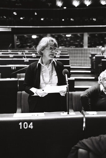 Fotó 11: The MEP Tove NIELSEN during a session in the hemicycle of Strasbourg in November 1979.