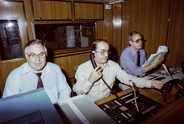 Arrival and inauguration of a new Audiovisual van at the EP in Strasbourg. (Exact date unknown)