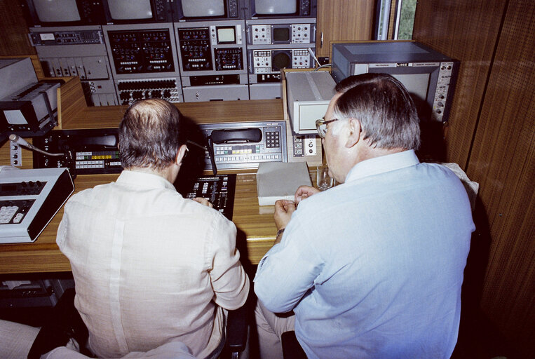 Arrival and inauguration of a new Audiovisual van at the EP in Strasbourg. (Exact date unknown)