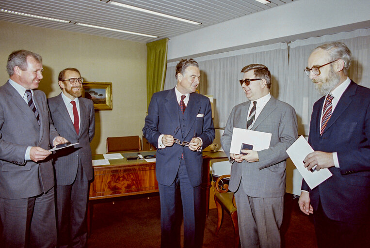 Medal ceremony with Manfred WAGNER, Hans Joachim OPITZ and Luigi MORMINO  at the EP in Strasbourg . (exact date unknown)