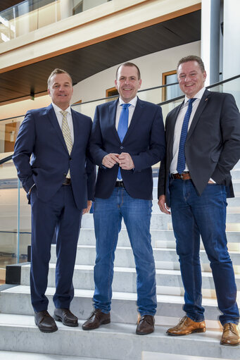 Suriet 14: Roman HAIDER, Georg MAYER and Harald VILIMSKY in the EP in Strasbourg