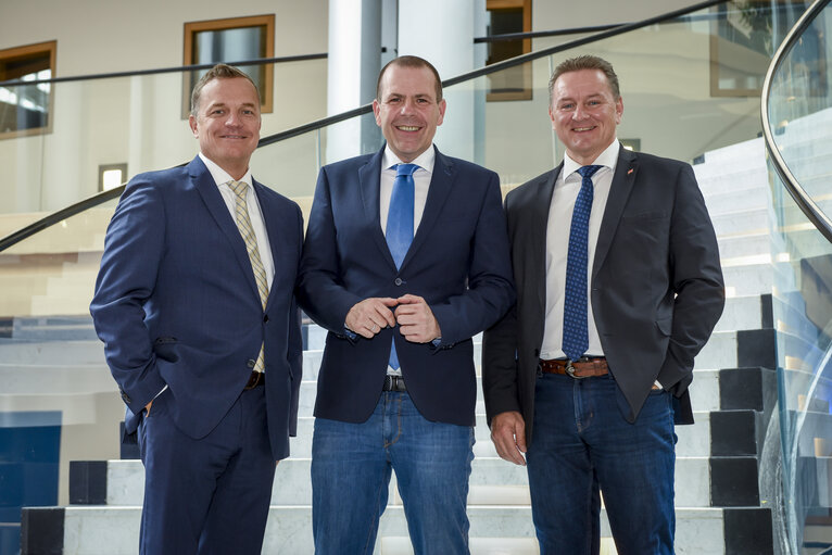 Suriet 15: Roman HAIDER, Georg MAYER and Harald VILIMSKY in the EP in Strasbourg