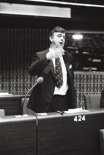 The MEP John David  TAYLOR during a session in Strasbourg in March 1980.