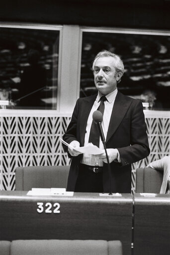 The MEP Maurice MARTIN during a session in Strasbourg in March 1980.