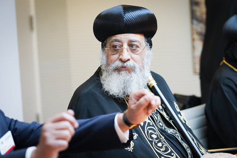 Photo 14: David SASSOLI, EP President meets with his Holiness TAWADROS II, the Pope of Alexiandria