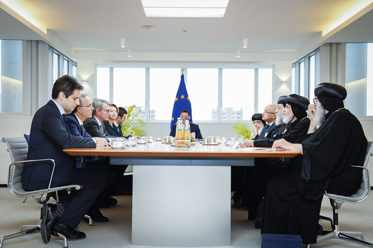 David SASSOLI, EP President meets His Holiness Pope Tawadros II, the Pope of Alexandria