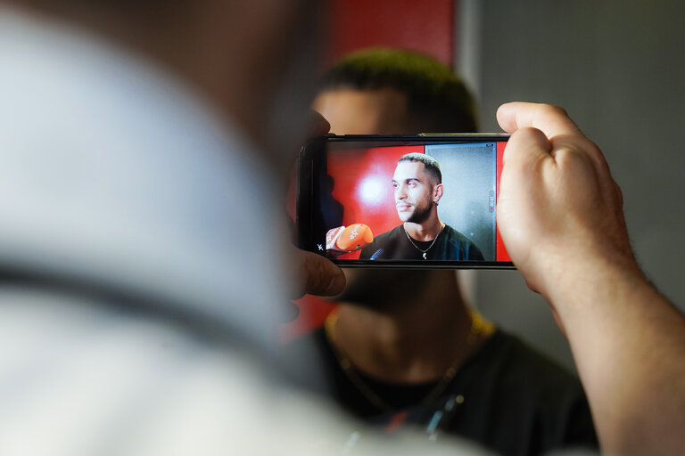 Photo 8 : David SASSOLI, EP President meets with Alessandro MAHMOOD and MAIORINO