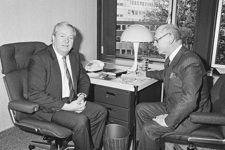 Photo 3 : MEP Jean Marie LE PEN meets with journalist at the European Parliament in Strasbourg