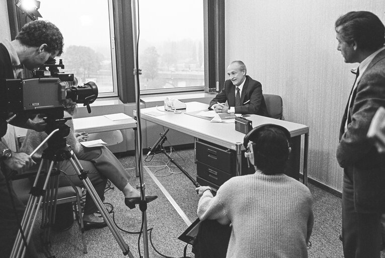 General Secretary of the Italian Communist Party, Alessandro NATTA during an interview at the European Parliament in Strasbourg