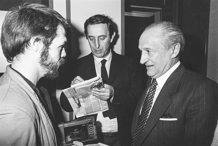 General Secretary of the Italian Communist Party, Alessandro NATTA during an interview at the European Parliament in Strasbourg