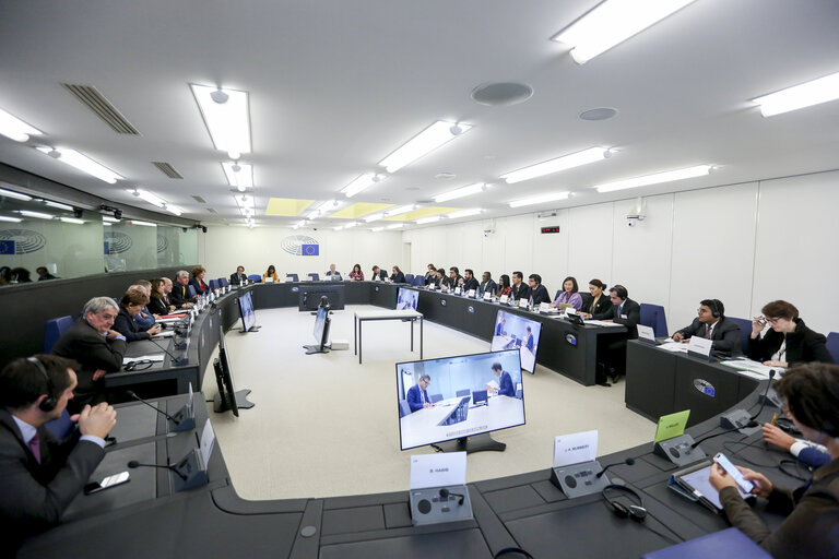 Photo 10 : Meeting of the Delegation for Relations with the countries of South Asia - Exchange of views with the Ambassadors of Bangladesh, Bhutan, Maldives, Nepal, Pakistan and Sri Lanka, and with representatives of the EEAS, on current relations between EU and their respective countries