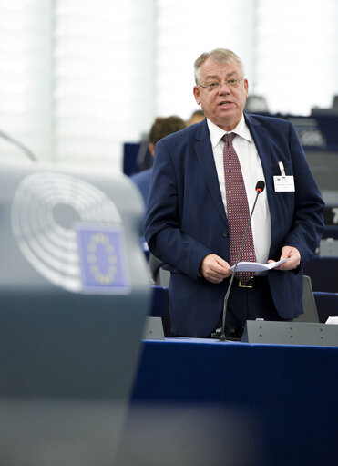 Fotografi 7: Plenary session - Presentation of the European Court of Auditor's Annual Report 2018.