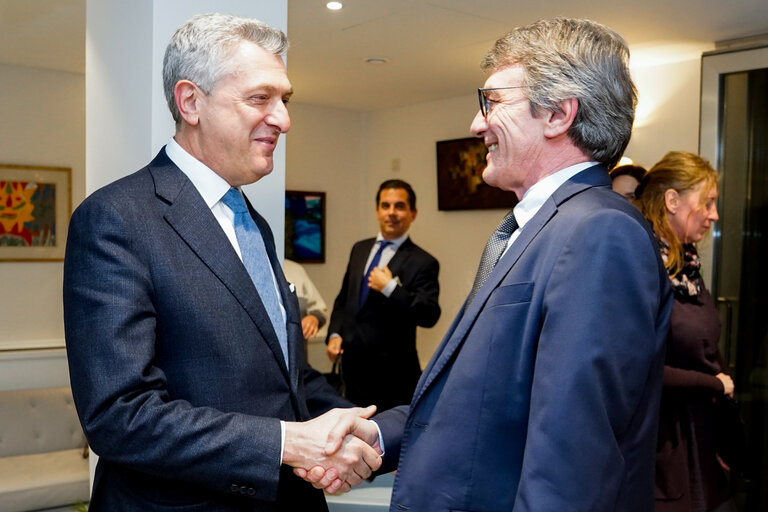 Photo 3: David SASSOLI, EP President meets with Filippo GRANDI, UNHCR High Commissioner