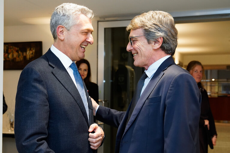 Photo 4: David SASSOLI, EP President meets with Filippo GRANDI, UNHCR High Commissioner