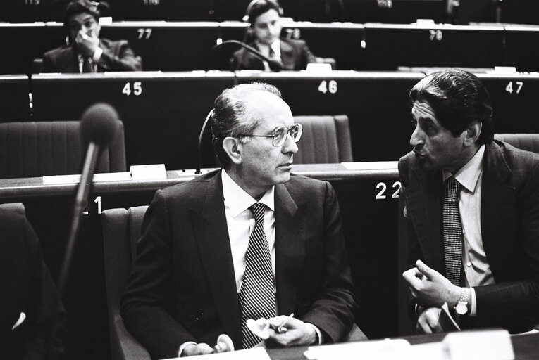 Plenary session in Strasbourg in April 1980.Italian Presidency